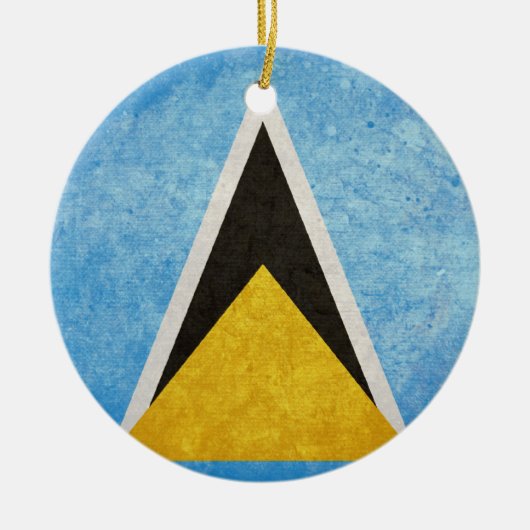 Fahne Saint Lucia Keramik Ornament (Vorne)