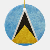 Fahne Saint Lucia Keramik Ornament (Hinten)