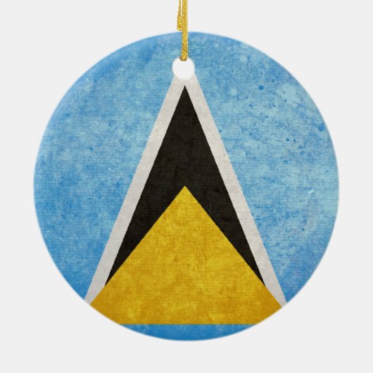 Fahne Saint Lucia Keramik Ornament (Hinten)