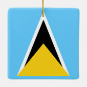 Fahne Saint Lucia Keramikornament (Rückseite)