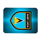 Fahne Saint Lucia Magnet (Horizontal)