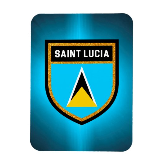 Fahne Saint Lucia Magnet (Vertikal)