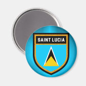 Fahne Saint Lucia Magnet (Vorderseite/Rückseite)