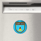 Fahne Saint Lucia Magnet (In Situ (Geschirrspüler))