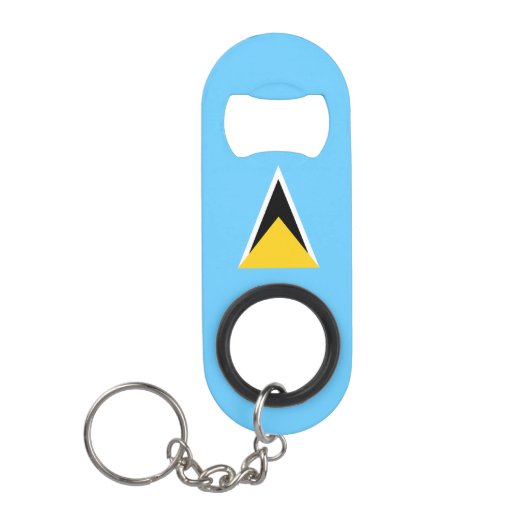 Fahne Saint Lucia Mini Flaschenöffner (Vorderseite)