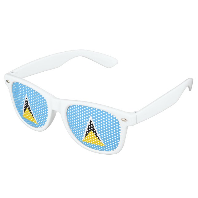 Fahne Saint Lucia Partybrille (Schrägansicht)