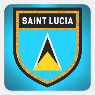 Fahne Saint Lucia Quadratischer Aufkleber