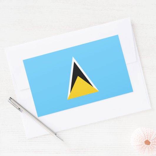 Fahne Saint Lucia Rechteckiger Aufkleber (Umschlag)