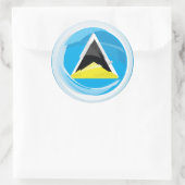 Fahne Saint Lucia Runder Aufkleber (Tasche)