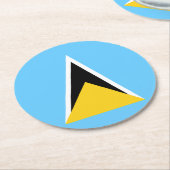 Fahne Saint Lucia Runder Pappuntersetzer (Angewinkelt)