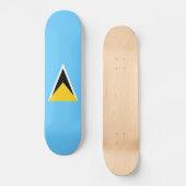 Fahne Saint Lucia Skateboard (Vorderseite)