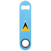Fahne Saint Lucia Speed Flaschenöffner (Rückseite)