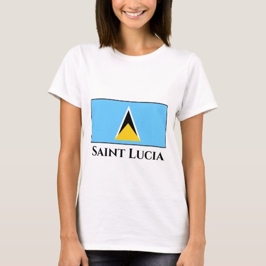 Fahne Saint Lucia T-Shirt (Vorderseite)