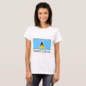 Fahne Saint Lucia T-Shirt (Vorne ganz)
