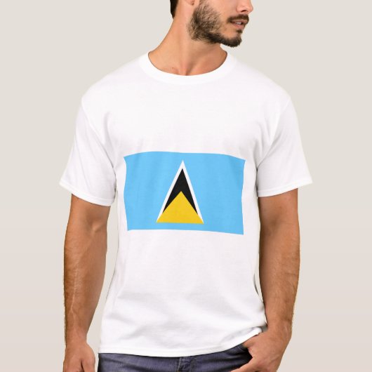 Fahne Saint Lucia T-Shirt (Vorderseite)