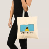 Fahne Saint Lucia Tragetasche (Vorderseite (Produkt))
