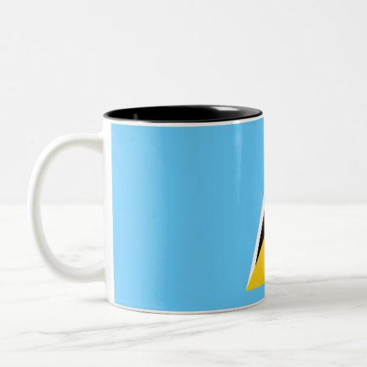Fahne Saint Lucia Zweifarbige Tasse (Links)