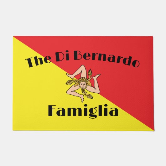 Fahne sizilianischer Familie Begrüßungsmatte Fußmatte (Vorderseite)