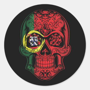 Fahne "Skull and Rose" Runder Aufkleber
