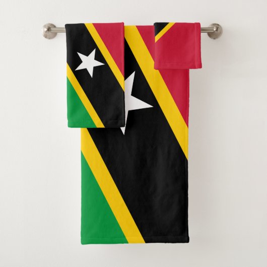 Fahne St. Kitts und Nevis Badhandtuch Set (Insitu)
