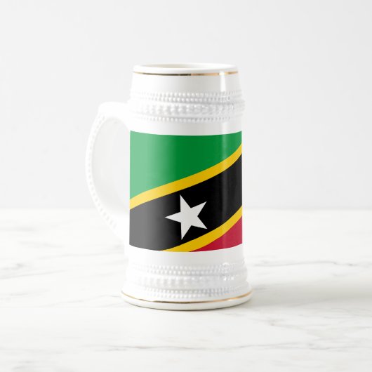 Fahne St. Kitts und Nevis Bierglas (Vorderseite Links)