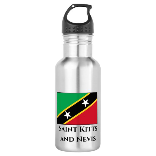Fahne St. Kitts und Nevis Edelstahlflasche (Vorderseite)