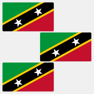 Fahne St. Kitts und Nevis Etiketten