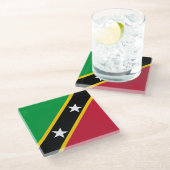 Fahne St. Kitts und Nevis Glasuntersetzer (Schrägansicht)