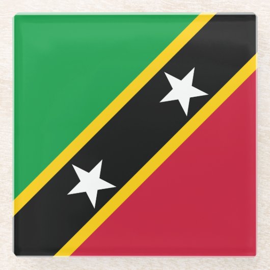 Fahne St. Kitts und Nevis Glasuntersetzer (Vorderseite)