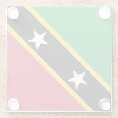 Fahne St. Kitts und Nevis Glasuntersetzer (Rückseite)