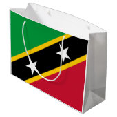 Fahne St. Kitts und Nevis Große Geschenktüte (Rückseite Schrägansicht)