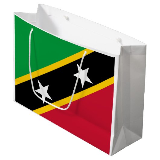 Fahne St. Kitts und Nevis Große Geschenktüte (Vorderseite Schrägansicht)