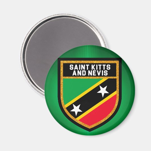 Fahne St. Kitts und Nevis Magnet (Vorderseite/Rückseite)