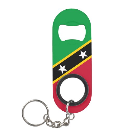 Fahne St. Kitts und Nevis Mini Flaschenöffner (Vorderseite)