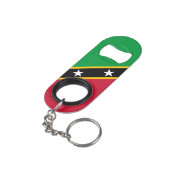 Fahne St. Kitts und Nevis Mini Flaschenöffner (Rückseite Schrägansicht)
