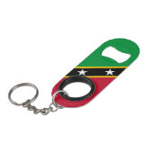 Fahne St. Kitts und Nevis Mini Flaschenöffner (Vorderseite Schrägansicht)