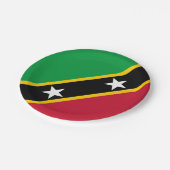 Fahne St. Kitts und Nevis Pappteller (Schrägansicht)