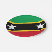 Fahne St. Kitts und Nevis Pappteller (Schrägansicht)