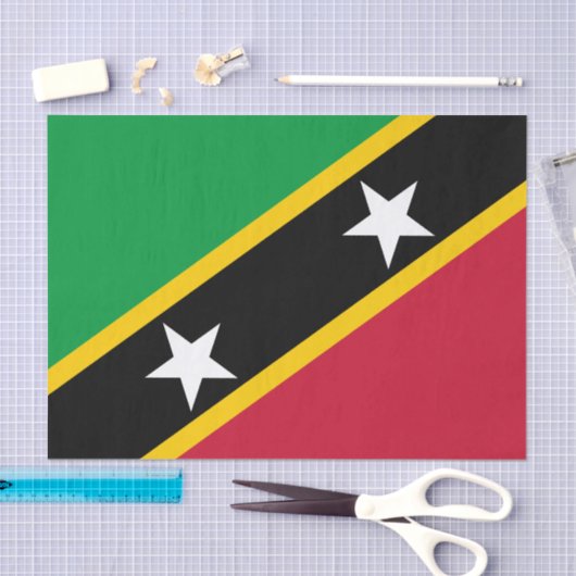 Fahne St. Kitts und Nevis Seidenpapier (Handwerk)