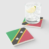 Fahne St. Kitts und Nevis Steinuntersetzer (Seitenansicht)