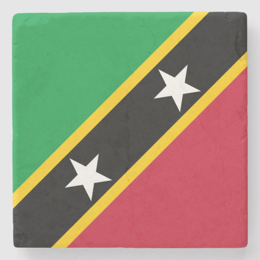 Fahne St. Kitts und Nevis Steinuntersetzer (Vorderseite)