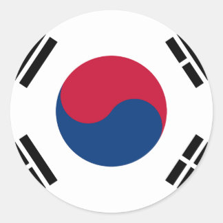Fahne Südkorea 대 한 민 국 Runder Aufkleber