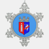 Fahne Tirana, Albanien Snowflake Weihnachten Zwieb Schneeflocken Zinn-Ornament (Vorderseite)