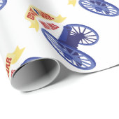 Fahne u. Kanone Geschenkpapier (Rolleneckpunkt)