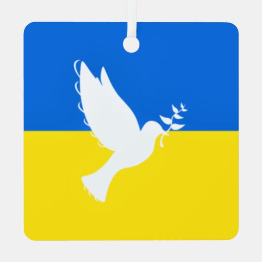 Fahne Ukraine Dove of Peace Christmas Ornament (Rückseite)