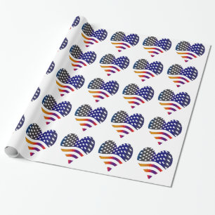 Fahne usa Herz Liebe amerikanische Ehrentruppen St Geschenkpapier