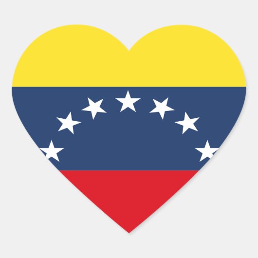 Fahne Venezuela Herz-Aufkleber (Vorderseite)