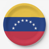 Fahne Venezuela Pappteller (Vorderseite)