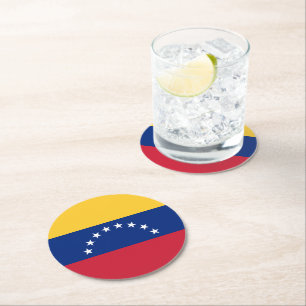 Fahne Venezuela Runder Pappuntersetzer