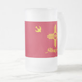 Fahne von Albuquerque, Mattiertes mexikanisches Gl Mattglas Bierglas (VorderseiteRechts)